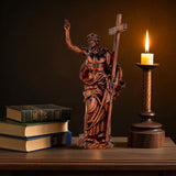 Jesus Resurrection Cross Round Sculpture Tabletop Decoration - BGCOPPER