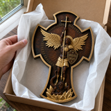 Archangel Michael Solid Wood Carving Gift - craftsmanship detail