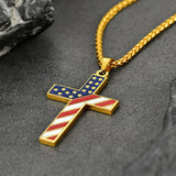 American Flag Cross Necklace - BGCOPPER