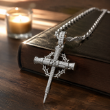 Nail Cross Crown of Thorns Necklace – Faith, Redemption & Timeless Strength - product view
