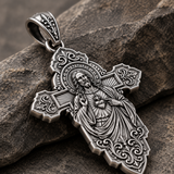 Keep His Sacred Heart Close to Yours – S925 Sterling Silver Jesus Cross Necklace