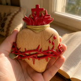 Holy Family Three Sacred Hearts Wooden Wall Decoration - gift presentation