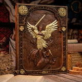 Archangel Michael natural solid wood religious wood carving - The Holy Sword Slays Demons - BGCOPPER