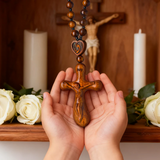 Bgcopper Rosewood Crucifix of Jesus' Passion (Necklace & Car Charm Options)