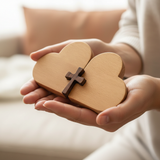 Double Heart Cross - Hands Holding Natural Light
