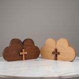 Double Heart Cross - Marble Table