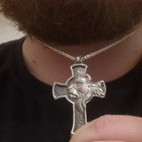 S925K Silver Lion's Head Cross Necklace - BGCOPPER