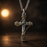 Hand-Wrapped Antique Copper Cross Necklace – Christian Faith Pendant