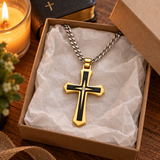Modern Two-Tone Cross Necklace – A Bold Daily Reminder of Faith