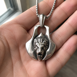 Men’s 3D Lion Head Shield Stainless Steel Vintage Necklace