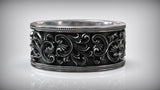 S925K Silver Archangel Michael Ring | Sacred Protection and Baroque Rococo Style Engravings - BGCOPPER