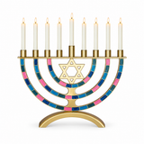 Hanukkah Menorah with Star of David – 9-Branch Candle Holder, Symbol of Faith, Hope & Miracles, Elegant Judaica Home Decor & Meaningful Jewish Gift
