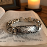 Hand-Hammered Textured Curb Chain Bracelet