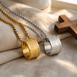 Lord’s Prayer Ring Loop Pendant Necklace