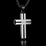 Layered Cross Necklace – Titanium Steel Christian Pendant