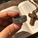 Scripture Cross Stainless Steel Ring