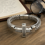 Men’s Stainless Steel Cross Chain Bracelet – Bold Christian Faith & Strength Jewelry