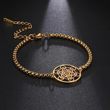 Metatron's Cube Bracelet|Archangel Symbol Jewelry Spiritual Women|Solomon Spells Sacred Geometry Stainless Steel Accessories - BGCOPPER