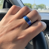 Glow In The Dark Viking Elder Futhark Rune Rotatable Spinner Stainless Steel Anxiety Relief Ring