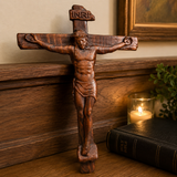 Sacred Art Solid Wood Crucifix - design detail