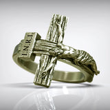 Crucifixion of Jesus S925K Silver Cross Ring - BGCOPPER