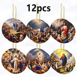 Wooden Christmas Nativity Pendant Wall Decoration Wall Hanging - BGCOPPER