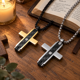 Modern Carbon Fiber Cross Necklace – A Bold Symbol of Faith & Strength