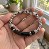 Faith Tiger Eye & Stainless Steel Men's Bracelet – Strength, Courage & Daily Reminder