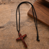 Jesus Wooden Crucifix Necklace: His Coming is a Tender Promise of Eternal Protection ✝️