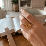 Metatron's Cube Ring Archangel Protection Women Ring Stainless Steel Jewelry