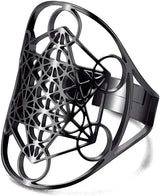 Metatron's Cube Ring Archangel Protection Women Ring Stainless Steel Jewelry - BGCOPPER