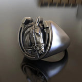 Lucky Horseshoe Horse Head Ring - BGCOPPER