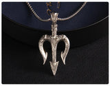 Poseidon Trident Necklace Men's Lucky Charm - BGCOPPER