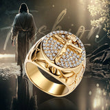 Jesus Crucifixion Gold Ring: Forging Faith with Steel - BGCOPPER