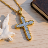 Textured Two-Tone Cross Necklace – Faith, Resilience & Rugged Elegance