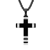 Faceted Two-Tone Stainless Steel Cross Necklace – Bold Faith, Modern Contrast
