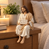 I Am with You Always Seated Jesus Figurine – Christian Faith Reminder Decor