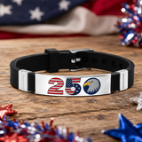 250 Years of Independence Bald Eagle & USA Flag Patriotic Silicone Bracelet