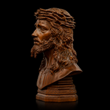 Boxwood Jesus Crown with Thorns Half-Length Desktop Ornament