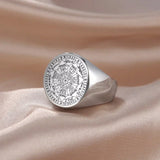 Vintage Titanium Seven Archangel Signet Ring - Amulet Against Evil Eyes, Curses, Spells - BGCOPPER