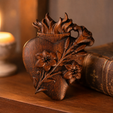Holy Family Three Sacred Hearts Wooden Wall Decoration - craftsmanship detail