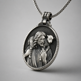 Good Shepherd Sterling Silver Necklace - design detail
