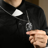 Jesus Crown of Thorns Jesus Inlaid Sacred Heart Cross S925k Sterling Silver Necklace - BGCOPPER