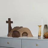 Solid Wood Empty Tomb with Jesus Easter Scene Decoration - Artwork for Home - BGCOPPER