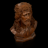 Boxwood Jesus Crown with Thorns Half-Length Desktop Ornament