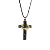 Thorn cross black and white couple necklace - BGCOPPER
