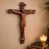 Sacred Art Solid Wood Crucifix - size and finish detail