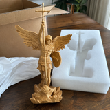 St. Michael the Archangel - Hand Carved Boxwood Sculpture - Spiritual Guardian for Prayer Spaces