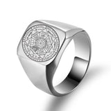 Seal of the Seven Archangels Stainless Steel Men's Trigger Finger Seal of Solomon - BGCOPPER