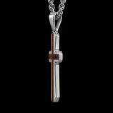 Christian Cross Necklace – Solid Rosewood & Titanium Steel Faith Pendant